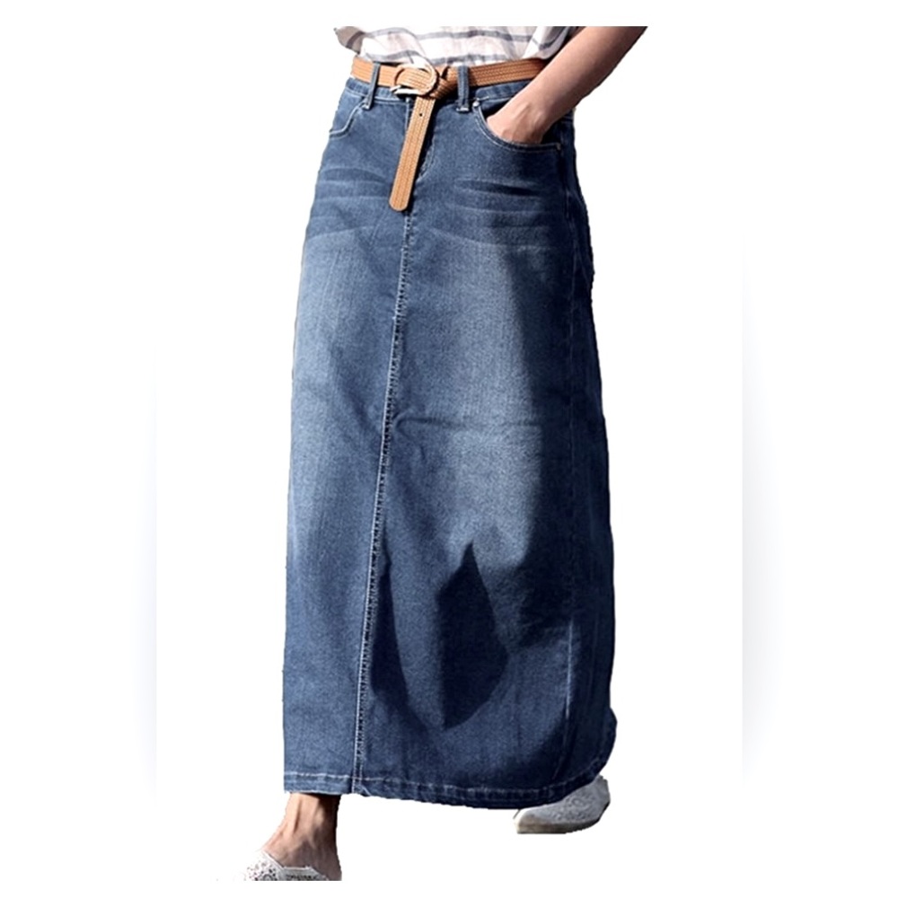 🐴 Ralph Lauren Polo Sport Bias Cut Denim Maxi Skirt